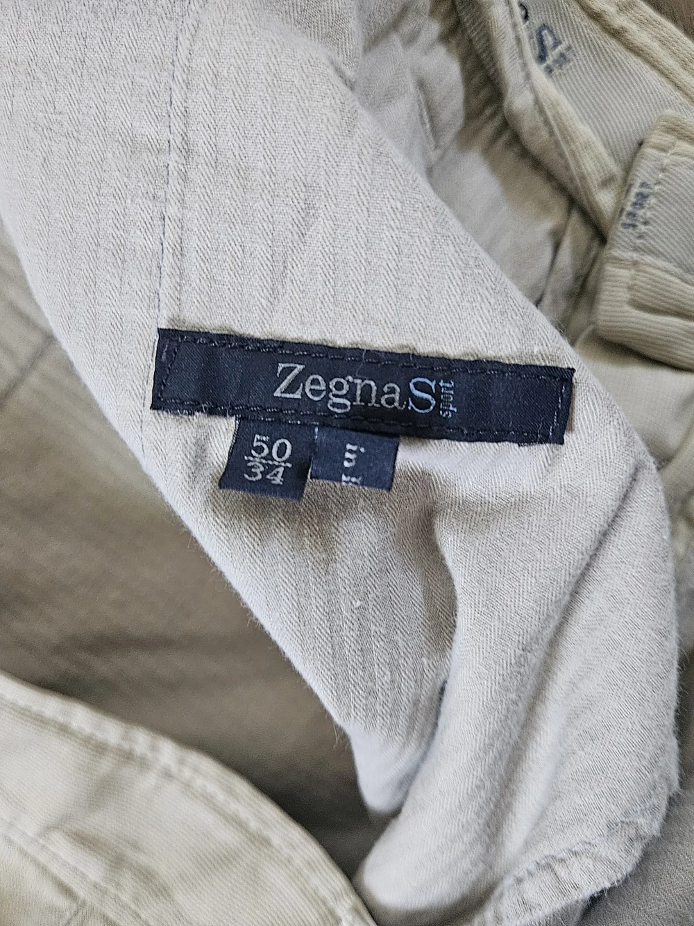 Zegna Sport Light Beige Men's Flat Front Causal Cotton Chino Shorts Size 34